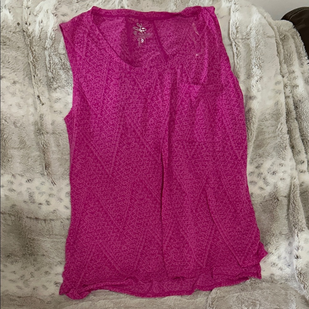 made for life Bright Fuchsia Sleeveless V-Neck Tank